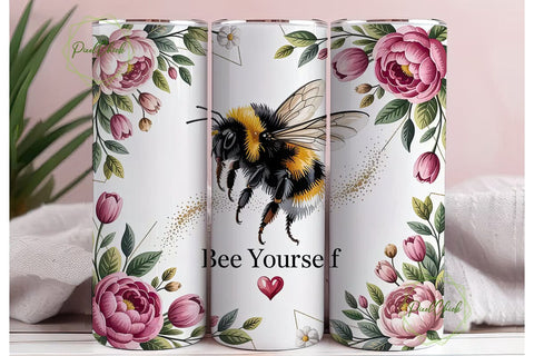 Bee Yourself 20oz Tumbler Wrap Sublimation PixelChick 
