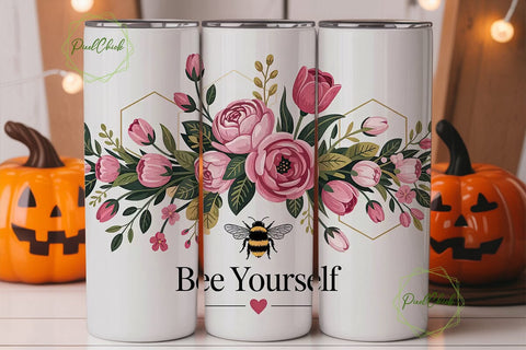 Bee Yourself 20oz Tumbler Wrap Sublimation PixelChick 