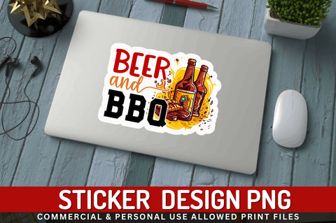 Beer and bbq Sticker Design Sublimation Regulrcrative 