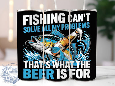Beer And Fishing Quote 20oz Tumbler, Funny Fishing Tumbler, Sublimation Wrap, 20oz Tumbler Design, Outdoor Fishing Gift, PNG Tumbler Wrap, Humorous Fisherman Quote Sublimation ToriDesigns 