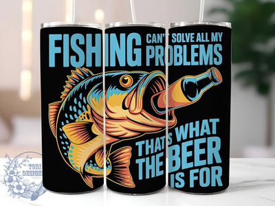 Beer And Fishing Quote 20oz Tumbler, Funny Fishing Tumbler, Sublimation Wrap, 20oz Tumbler Design, Outdoor Fishing Gift, PNG Tumbler Wrap, Humorous Fisherman Quote Sublimation ToriDesigns 
