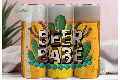 Beer Babe 20oz Tumbler Wrap Sublimation PixelChick 