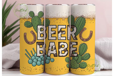 Beer Babe 20oz Tumbler Wrap Sublimation PixelChick 