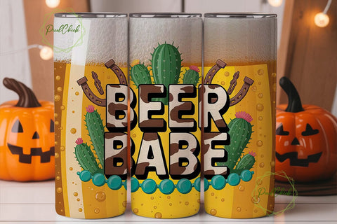 Beer Babe 20oz Tumbler Wrap Sublimation PixelChick 