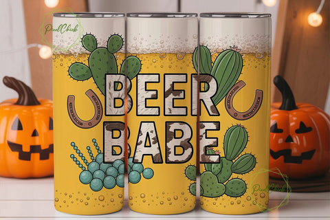 Beer Babe 20oz Tumbler Wrap Sublimation PixelChick 