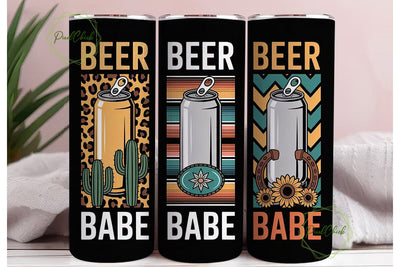 Beer Babe Western Tumbler Wrap Sublimation PixelChick 