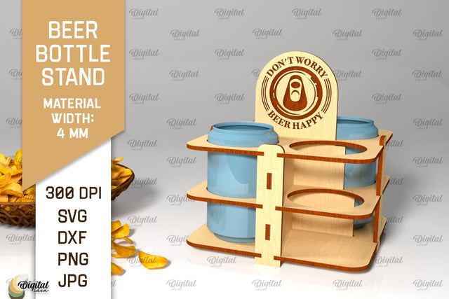 Beer Bottle Stand Laser Cut. Wooden Beer Holder SVG SVG Evgenyia Guschina 