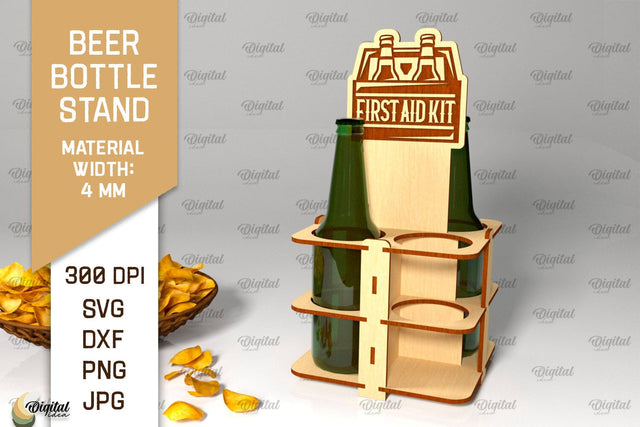 Beer Bottle Stand Laser Cut. Wooden Beer Holder SVG SVG Evgenyia Guschina 