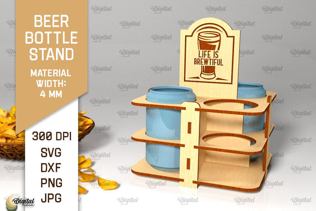Beer Bottle Stand Laser Cut. Wooden Beer Holder SVG SVG Evgenyia Guschina 