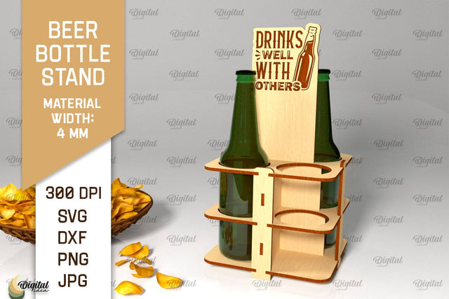 Beer Bottle Stand Laser Cut. Wooden Beer Holder SVG SVG Evgenyia Guschina 