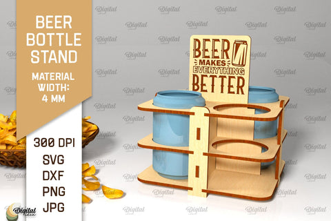 Beer Bottle Stands Laser Cut Bundle. Wooden Beer Holders SVG SVG Evgenyia Guschina 