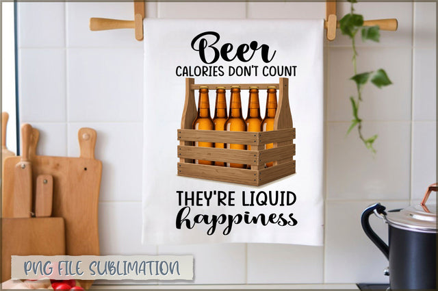 Beer calories don't count they're liquid happiness Towel Sublimation Sublimation Shetara Begum 