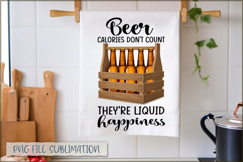 Beer calories don't count they're liquid happiness Towel Sublimation Sublimation Shetara Begum 