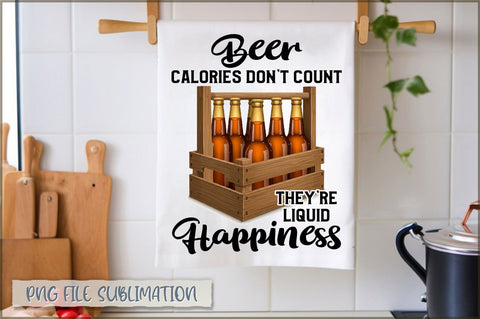 Beer calories don't count they're liquid happiness Towel Sublimation Sublimation Shetara Begum 