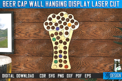 Beer Cap Wall Hanging Display Laser Cut, Beer Bottle Cap Holder, Personalized Beer Bottle Cap Collector, Man Cave Decor SVG, Map Collection, Gift for Dad SVG Fly Design 