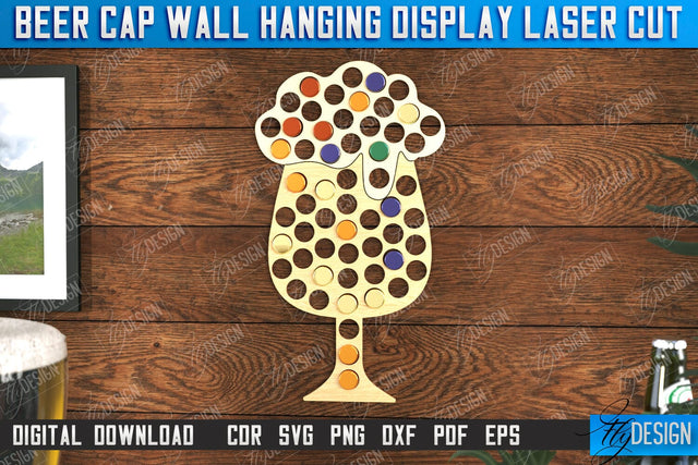 Beer Cap Wall Hanging Display Laser Cut, Beer Bottle Cap Holder, Personalized Beer Bottle Cap Collector, Man Cave Decor SVG, Map Collection, Gift for Dad SVG Fly Design 