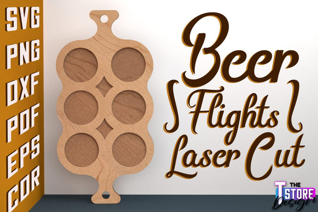 Beer Flights Laser Cut | Beer Holder Design | Beer Day | CNC Files SVG The T Store Design 