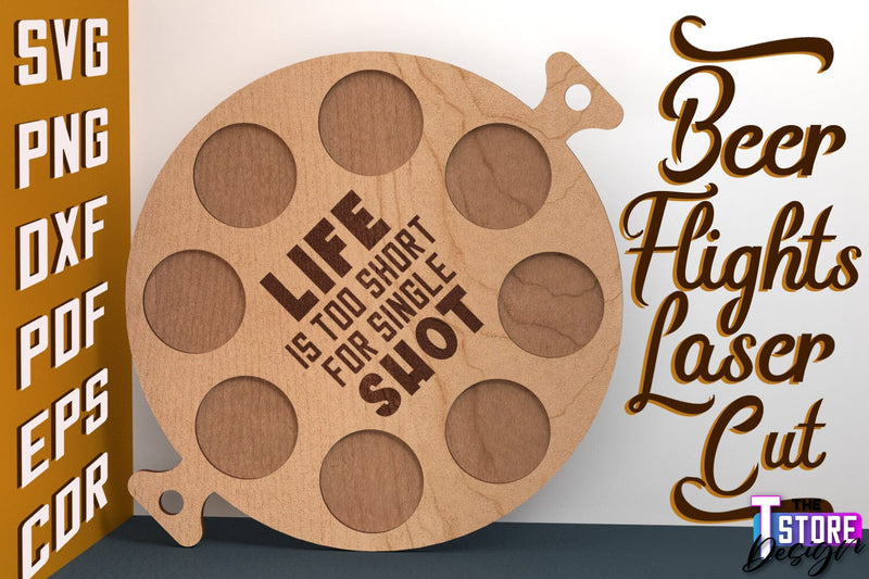 Beer Flights Laser Cut | Beer Holder Design | Beer Day | CNC Files SVG The T Store Design 