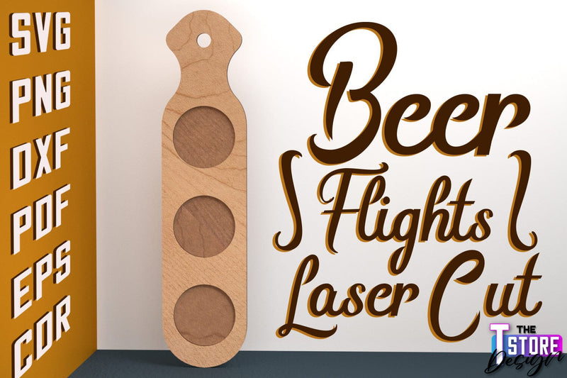Beer Flights Laser Cut | Beer Holder Design | Beer Day | CNC Files SVG The T Store Design 