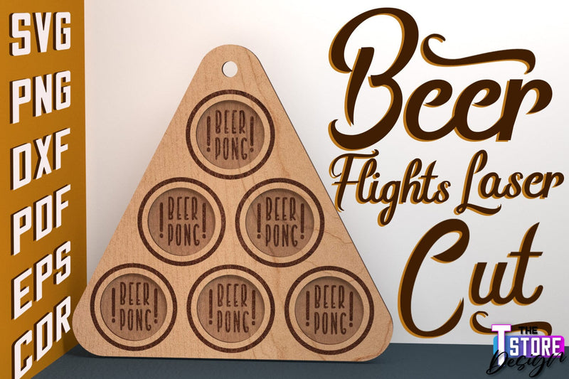 Beer Flights Laser Cut | Beer Holder Design | Beer Day | CNC Files SVG The T Store Design 