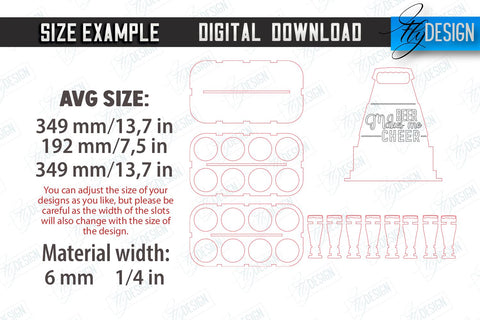 Beer Holder Laser Cut | Wooden Beer Caddy | Beer Bottle Holder | Beer Basket | CNC File SVG Fly Design 