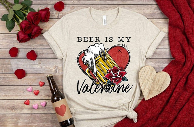 Beer Is My Valentine PNG | Funny Drinking Humor Sublimation Design | Valentine's Day Adult Humor Sublimation Print Perfect Design Shop 