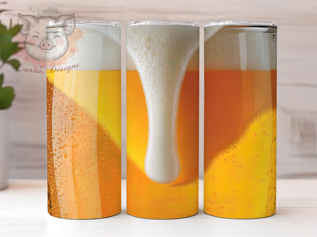 Beer Lover Cold Pint Tumbler, Cold Beer Sublimation Design, Glass of Beer Art, 20oz Beer Tumbler, Whimsical Beer Mug, Refreshing Pint Cup, Festive Beer Wrap Sublimation Lara' s Designs 