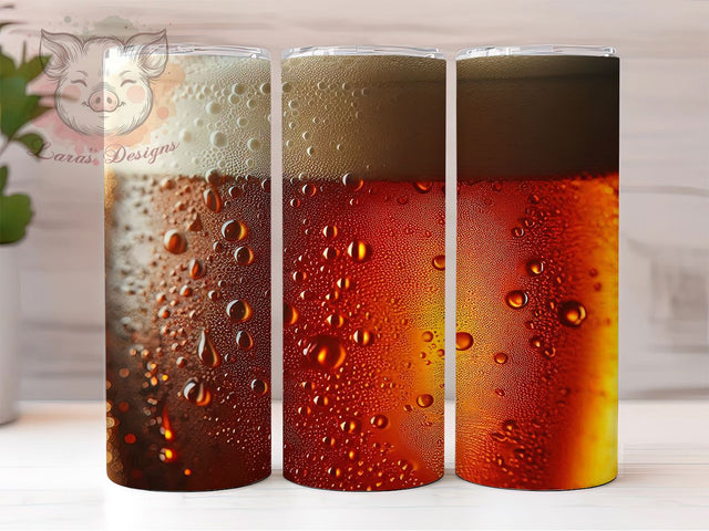 Beer Lover Cold Pint Tumbler, Cold Beer Sublimation Design, Glass of Beer Art, 20oz Beer Tumbler, Whimsical Beer Mug, Refreshing Pint Cup, Festive Beer Wrap Sublimation Lara' s Designs 