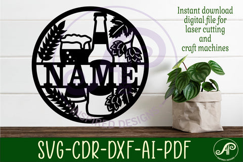 Beer name wall art sign, SVG file SVG APInspireddesigns 