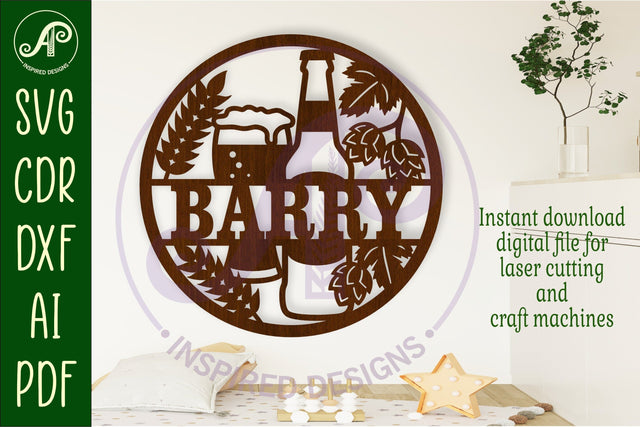 Beer name wall art sign, SVG file SVG APInspireddesigns 