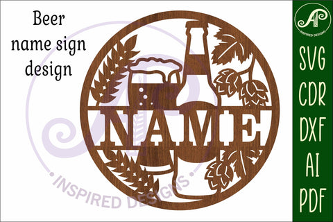 Beer name wall art sign, SVG file SVG APInspireddesigns 