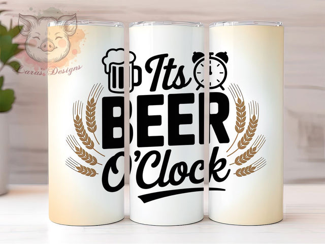 Beer Oclock Dad Gift 20oz Tumbler, Father's Day Tumbler, Beer Lover Gift, Sublimation Wrap, Funny Dad Mug, 20oz Tumbler Design, Father's Day PNG Sublimation Lara' s Designs 