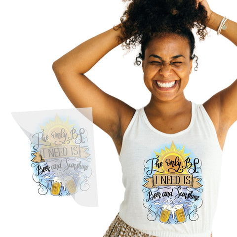 Beer & Sunshine Iron On Transfer Physical So Fontsy T-Shirt Iron-On Transfer Shop