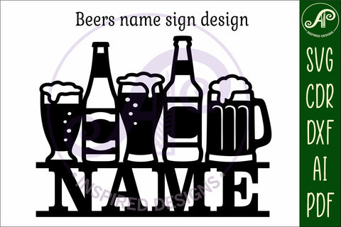 Beers name sign svg laser cut file SVG APInspireddesigns 