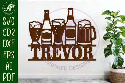 Beers name sign svg laser cut file SVG APInspireddesigns 