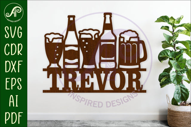 Beers name sign svg laser cut file SVG APInspireddesigns 