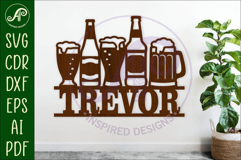 Beers name sign svg laser cut file SVG APInspireddesigns 
