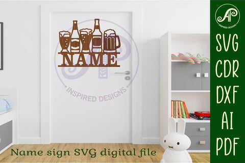 Beers name sign svg laser cut file SVG APInspireddesigns 