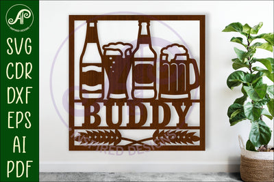 Beers square name wall art sign, SVG file SVG APInspireddesigns 