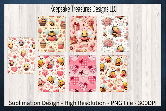 Bees Air Freshener PNG, Valentines Day PNG Sublimation, Cute Bees, Car Air Freshener Set, Sublimation Printable PNG, Digital Download Sublimation Keepsake Treasures Designs LLC. 
