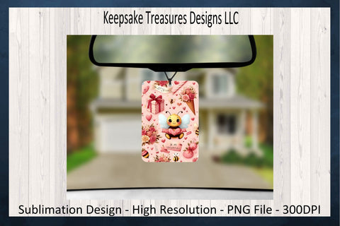 Bees Air Freshener PNG, Valentines Day PNG Sublimation, Cute Bees, Car Air Freshener Set, Sublimation Printable PNG, Digital Download Sublimation Keepsake Treasures Designs LLC. 