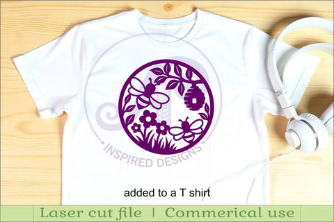 Bees and flowers wall sign, SVG file. SVG APInspireddesigns 