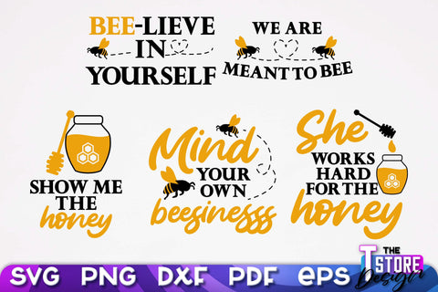 Bees SVG Design | Bees Quotes SVG Design | Honey SVG v.1 SVG The T Store Design 