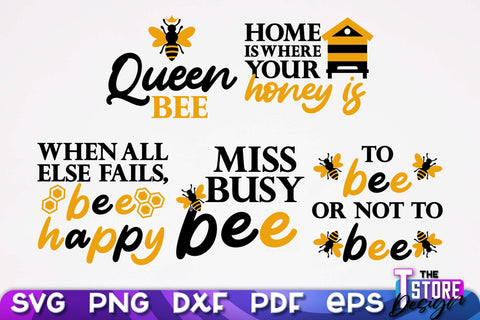 Bees SVG Design | Bees Quotes SVG Design | Honey SVG v.1 SVG The T Store Design 
