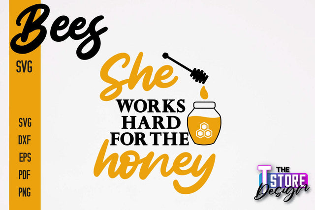 Bees SVG Design | Bees Quotes SVG Design | Honey SVG v.1 SVG The T Store Design 