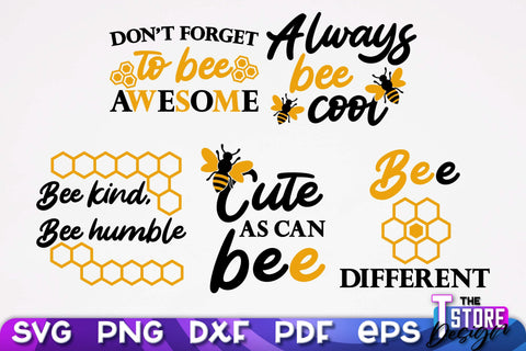 Bees SVG Design | Bees Quotes SVG Design | Honey SVG v.1 SVG The T Store Design 