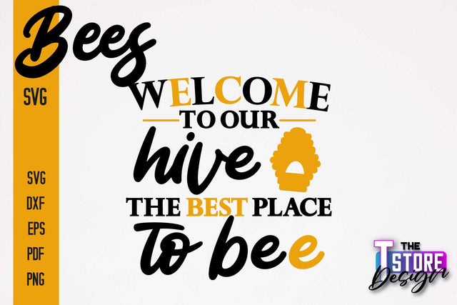 Bees SVG Design | Bees Quotes SVG Design | Honey SVG v.1 SVG The T Store Design 