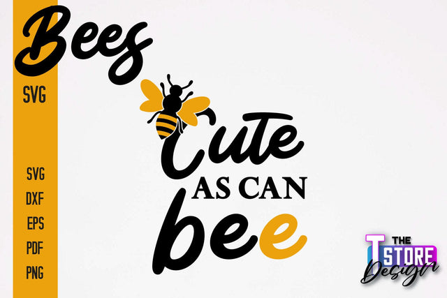 Bees SVG Design | Bees Quotes SVG Design | Honey SVG v.1 SVG The T Store Design 