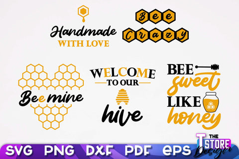 Bees SVG Design | Bees Quotes SVG Design | Honey SVG v.1 SVG The T Store Design 