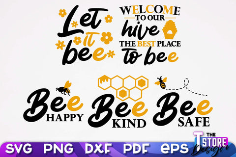 Bees SVG Design | Bees Quotes SVG Design | Honey SVG v.1 SVG The T Store Design 